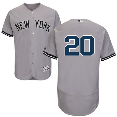 Yankees #20 Jorge Posada Grey Flexbase Authentic Collection Stitched MLB Jersey